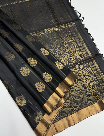 BLACK-Soft Silks Sarees