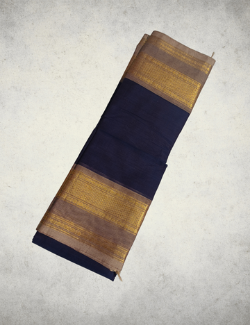 PURPLE SAREE WITH COPPER ZARI BORDER KANCHI COTTON SAREE