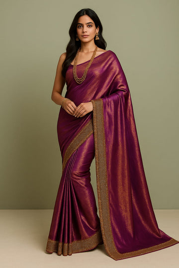 premium trendy space silk sarees- LAVENDER