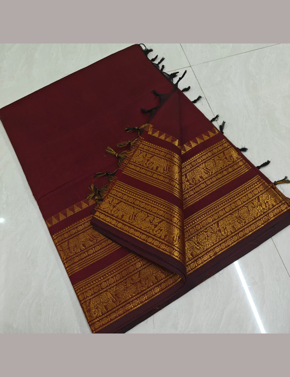 KANCHI COTTON SAREES BIG BORDER